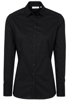 ETERNA LANGARM BLUSE MODERN CLASSIC SLIM FIT STRETCH SCHWARZ UNIFARBEN