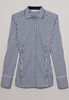 ETERNA LANGARM BLUSE MODERN CLASSIC STRETCH MARINE/WEISS GESTREIFT