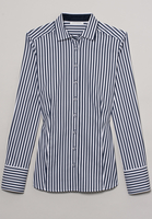 ETERNA LANGARM BLUSE MODERN CLASSIC STRETCH MARINE/WEISS GESTREIFT