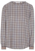 ETERNA LANGARM BLUSE MODERN CLASSIC TENCEL MARINE/BRAUN KARIERT