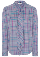 ETERNA LANGARM BLUSE MODERN CLASSIC TENCEL PINK/WEISS/LILA KARIERT