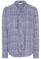 ETERNA LANGARM BLUSE MODERN CLASSIC TENCEL PINK/WEISS/LILA KARIERT