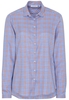 ETERNA LANGARM BLUSE MODERN CLASSIC TWILL BLAU/ORANGE KARIERT