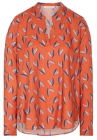 ETERNA LANGARM BLUSE MODERN CLASSIC TWILL MANDARINE/HELLBLAU BEDRUCKT