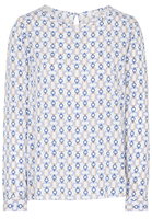 ETERNA LANGARM BLUSE MODERN CLASSIC VISKOSE BEIGE/BLAU BEDRUCKT