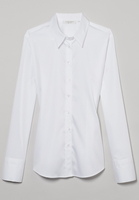 ETERNA LANGARM BLUSE SLIM FIT SLIM FIT SATINGEWEBE WEISS UNIFARBEN