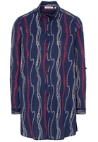 ETERNA LANGARM BLUSENKLEID MODERN CLASSIC POPELINE MARINE BEDRUCKT