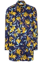 ETERNA LANGARM BLUSENKLEID MODERN CLASSIC SATINBINDUNG MARINE/BUNT