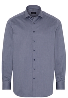 ETERNA LANGARM HEMD COMFORT FIT MARINE BLAU STRUKTURIERT