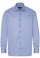 ETERNA LANGARM HEMD COMFORT FIT LOTUS SHIRT TWILL BLAU/BEIGE BEDRUCKT