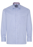 ETERNA LANGARM HEMD COMFORT FIT NATTÉ BLAU/WEISS STRUKTURIERT