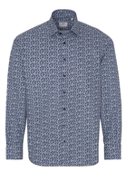 ETERNA LANGARM HEMD COMFORT FIT NEVER IRON TWILL BLAU/WEISS BEDRUCKT
