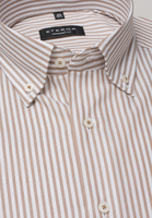 ETERNA LANGARM HEMD COMFORT FIT OXFORD BEIGE/WEISS GESTREIFT