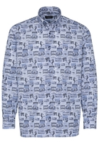ETERNA LANGARM HEMD COMFORT FIT POPELINE BLAU BEDRUCKT