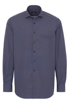 ETERNA LANGARM HEMD COMFORT FIT POPELINE BRAUN/BLAU BEDRUCKT