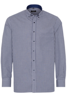 ETERNA LANGARM HEMD COMFORT FIT POPELINE MARINE/WEISS KARIERT