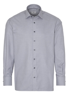 ETERNA LANGARM HEMD COMFORT FIT SILBERGRAU STRUKTURIERT