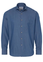 ETERNA LANGARM HEMD COMFORT FIT SOFT TAILORING DENIM JEANSBLAU