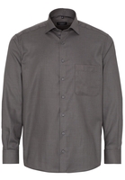 ETERNA LANGARM HEMD COMFORT FIT TWILL ANTHRAZIT STRUKTURIERT