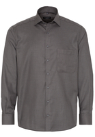 ETERNA LANGARM HEMD COMFORT FIT TWILL ANTHRAZIT STRUKTURIERT