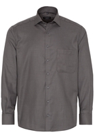 ETERNA LANGARM HEMD COMFORT FIT TWILL ANTHRAZIT STRUKTURIERT