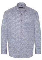 ETERNA LANGARM HEMD COMFORT FIT TWILL BEIGE/BLAU BEDRUCKT