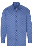 ETERNA LANGARM HEMD COMFORT FIT TWILL BLAU BEDRUCKT