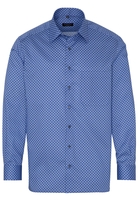 ETERNA LANGARM HEMD COMFORT FIT TWILL BLAU BEDRUCKT