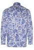 ETERNA LANGARM HEMD COMFORT FIT TWILL BLAU/GRAU BEDRUCKT