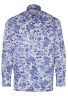 ETERNA LANGARM HEMD COMFORT FIT TWILL BLAU/GRAU BEDRUCKT