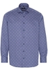 ETERNA LANGARM HEMD COMFORT FIT TWILL BLAU/ROSÉ BEDRUCKT