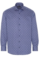 ETERNA LANGARM HEMD COMFORT FIT TWILL BLAU/ROSÉ BEDRUCKT