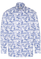 ETERNA LANGARM HEMD COMFORT FIT TWILL BLAU/WEISS BEDRUCKT