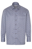 ETERNA LANGARM HEMD COMFORT FIT TWILL BRAUN BEDRUCKT