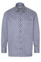 ETERNA LANGARM HEMD COMFORT FIT TWILL BRAUN BEDRUCKT