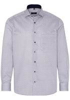 ETERNA LANGARM HEMD COMFORT FIT TWILL BRAUN/BLAU BEDRUCKT