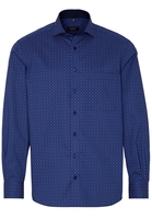 ETERNA LANGARM HEMD COMFORT FIT TWILL DUNKELBLAU BEDRUCKT
