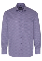 ETERNA LANGARM HEMD COMFORT FIT TWILL DUNKELBLAU BEDRUCKT