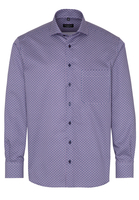 ETERNA LANGARM HEMD COMFORT FIT TWILL DUNKELBLAU BEDRUCKT