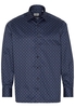 ETERNA LANGARM HEMD COMFORT FIT TWILL DUNKELBLAU BEDRUCKT