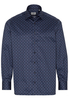 ETERNA LANGARM HEMD COMFORT FIT TWILL DUNKELBLAU BEDRUCKT