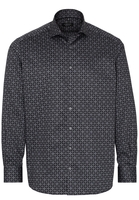 ETERNA LANGARM HEMD COMFORT FIT TWILL GRAU BEDRUCKT