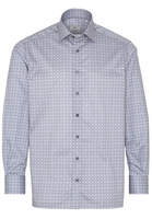 ETERNA LANGARM HEMD COMFORT FIT TWILL GRAU/BLAU BEDRUCKT