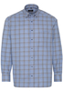 ETERNA LANGARM HEMD COMFORT FIT TWILL GRAU/BLAU KARIERT