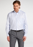 ETERNA LANGARM HEMD COMFORT FIT TWILL HELLBLAU STRUKTURIERT
