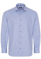 ETERNA LANGARM HEMD MODERN FIT FISCHGRAT BLAU BEDRUCKT