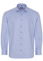 ETERNA LANGARM HEMD MODERN FIT FISCHGRAT BLAU BEDRUCKT