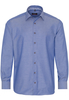 ETERNA LANGARM HEMD MODERN FIT FISCHGRAT BLAU STRUKTURIERT