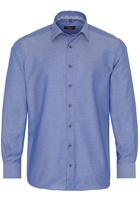 ETERNA LANGARM HEMD MODERN FIT FISCHGRAT BLAU STRUKTURIERT