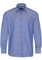 ETERNA LANGARM HEMD MODERN FIT FISCHGRAT BLAU STRUKTURIERT
